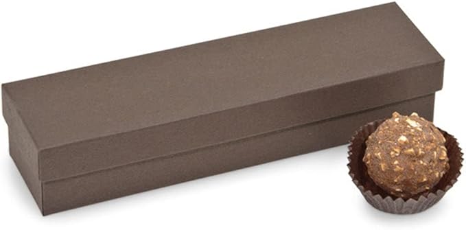 Brown Embossed Rigid Truffle Candy Box – Pack of 6