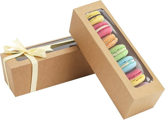 Food-Safe Macaron Cookie & Candy Boxes – Clear Window