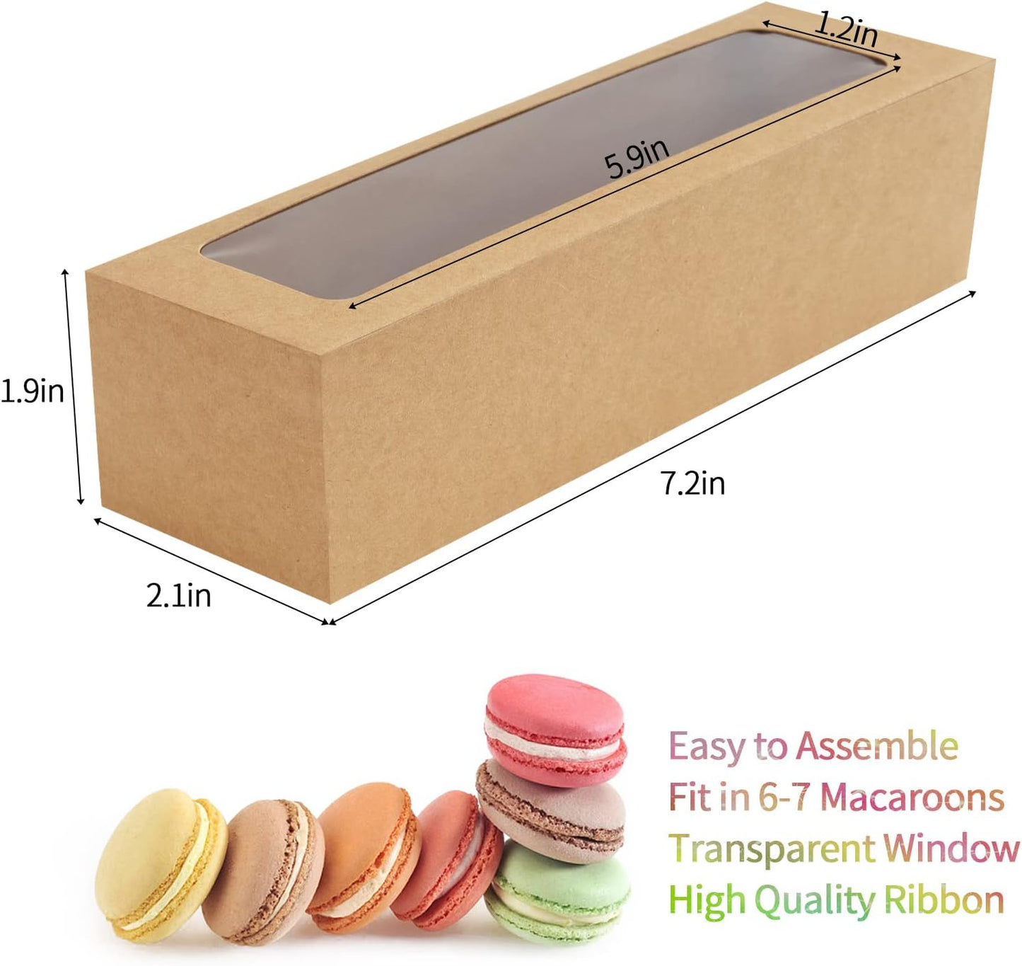 Food-Safe Macaron Cookie & Candy Boxes – Clear Window
