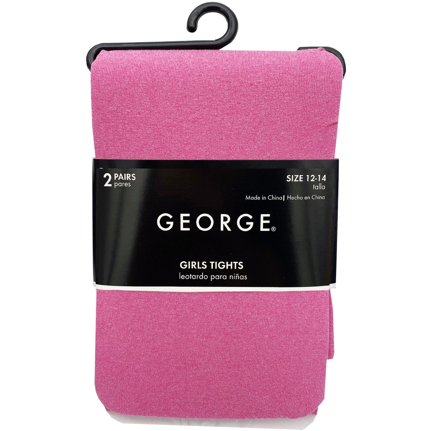 George Pink Size 12-14 Girls 2 Pack Tights