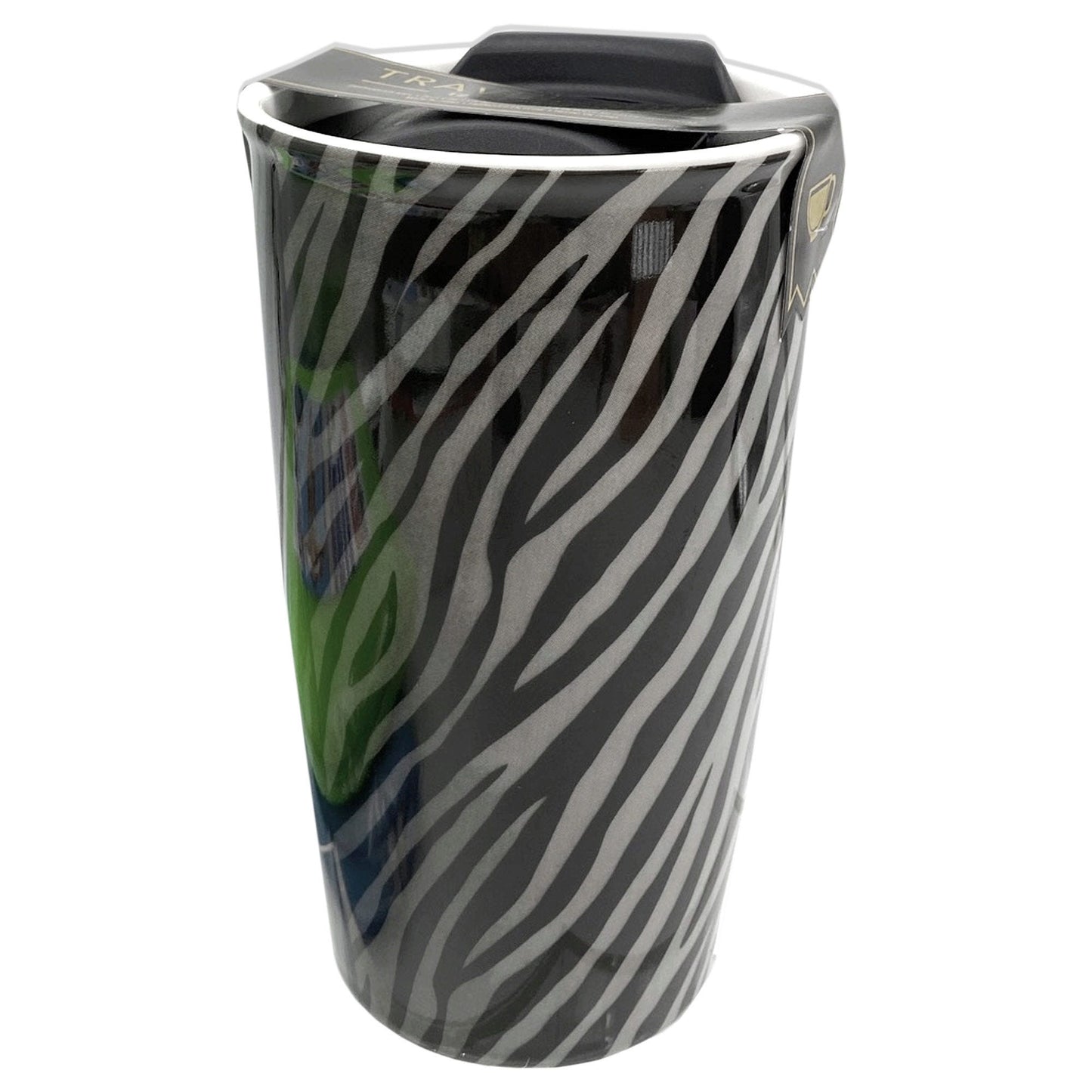 12oz Zebra Ceramic Travel Mug