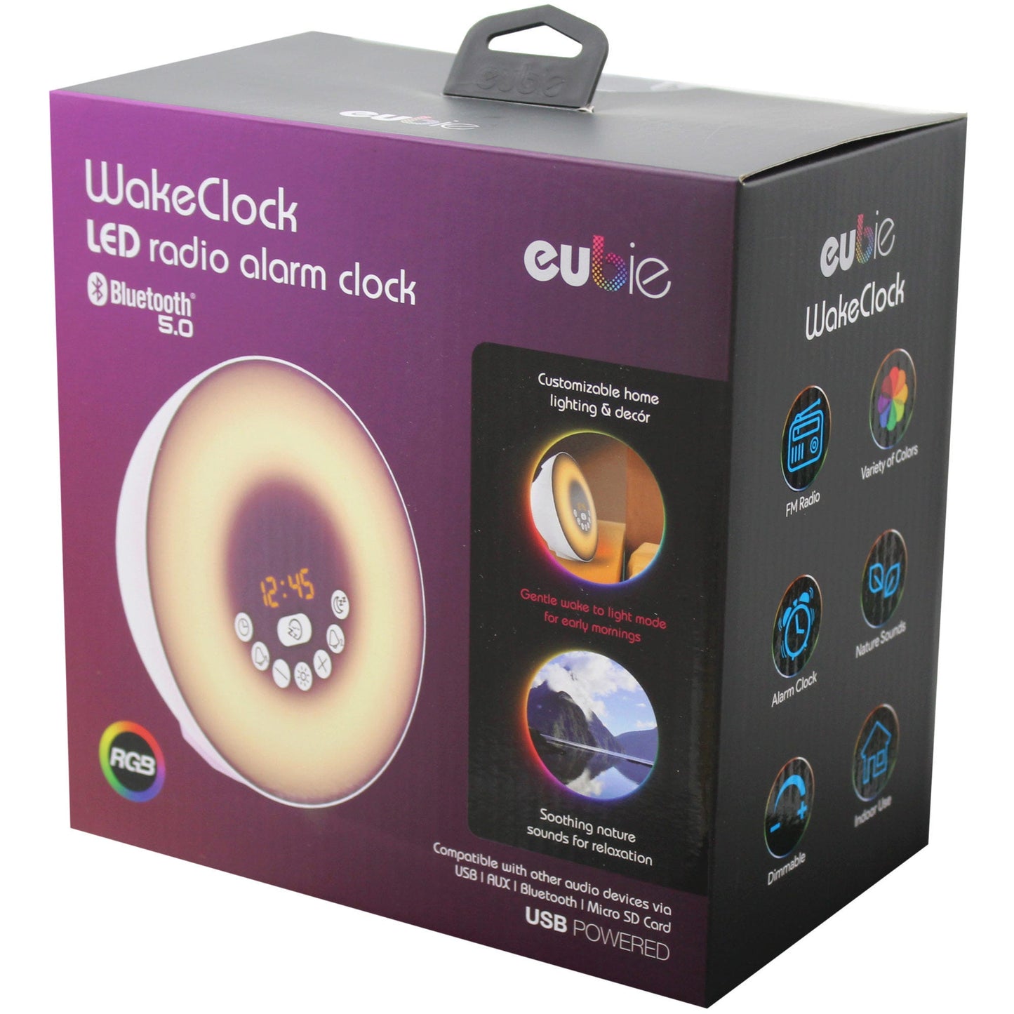 Tzumi Eubie LED Wake to Light LED Light Clock and Bluetooth Speaker