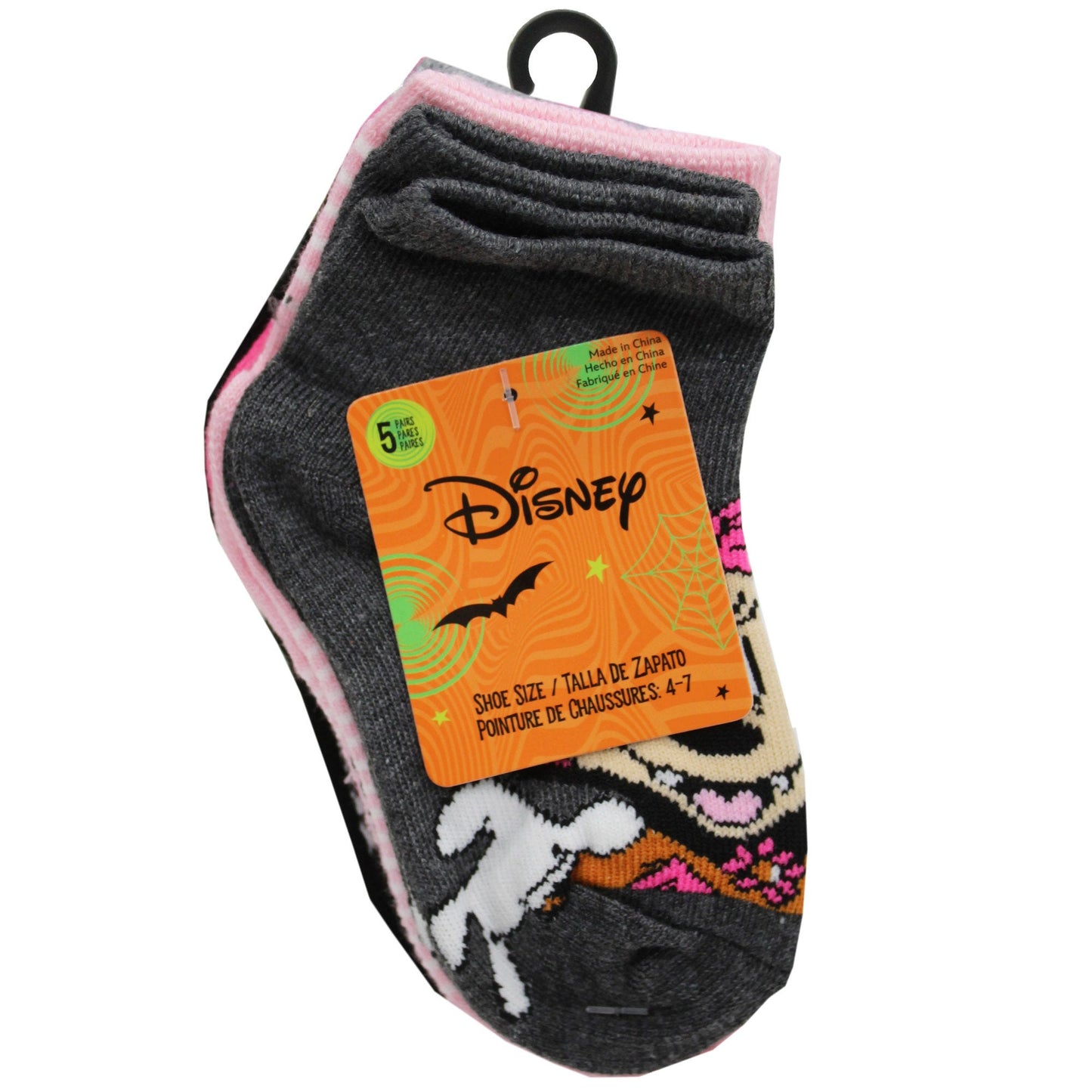 Minnie Mouse 5 Pack Kids Quarter Socks with Trick Or Treat Design