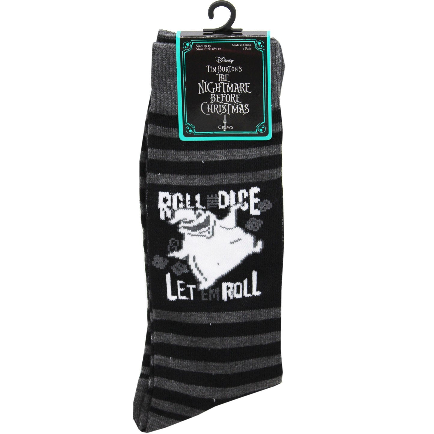 1 Pack Roll Dice Nightmare Mens Crew Socks in Sizes 10-13