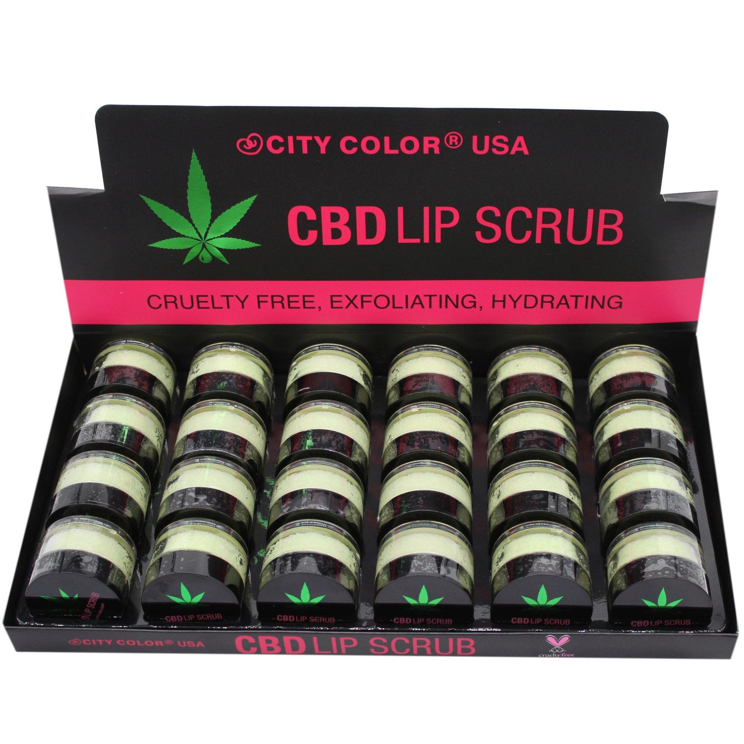 City Color CBD Lip Scrub in Countertop Display