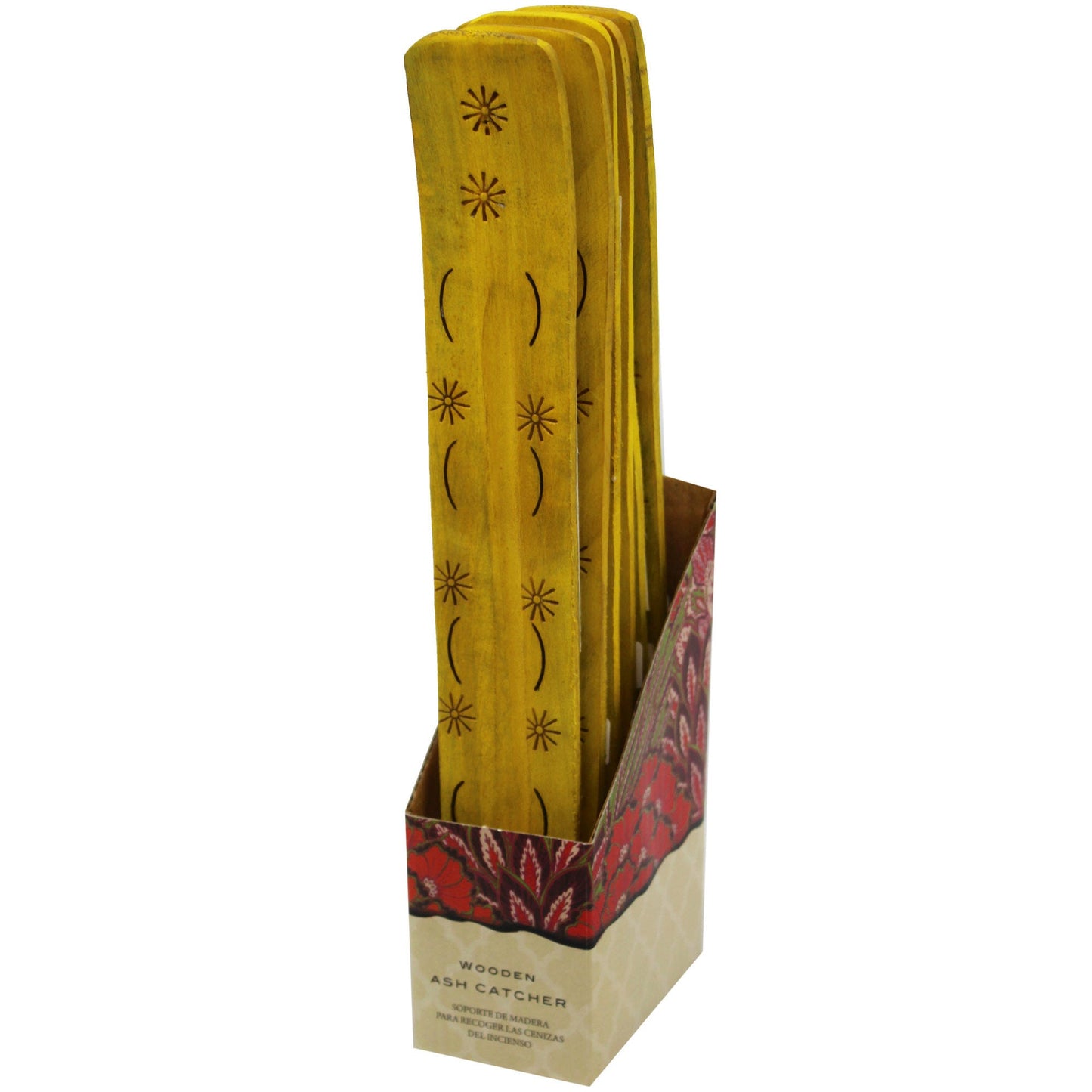 Yellow Wooden Incense Burner in Countertop Display