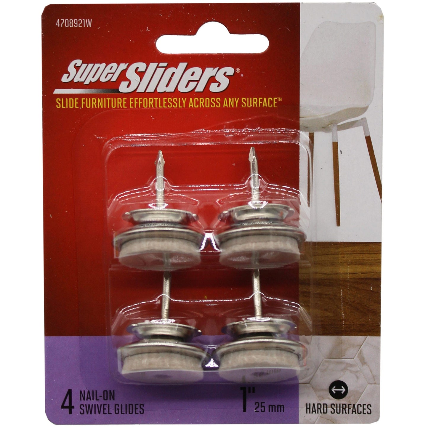 Super Sliders 4 Pack Nail On Felt Oatmeal Colored Furniture Sliders