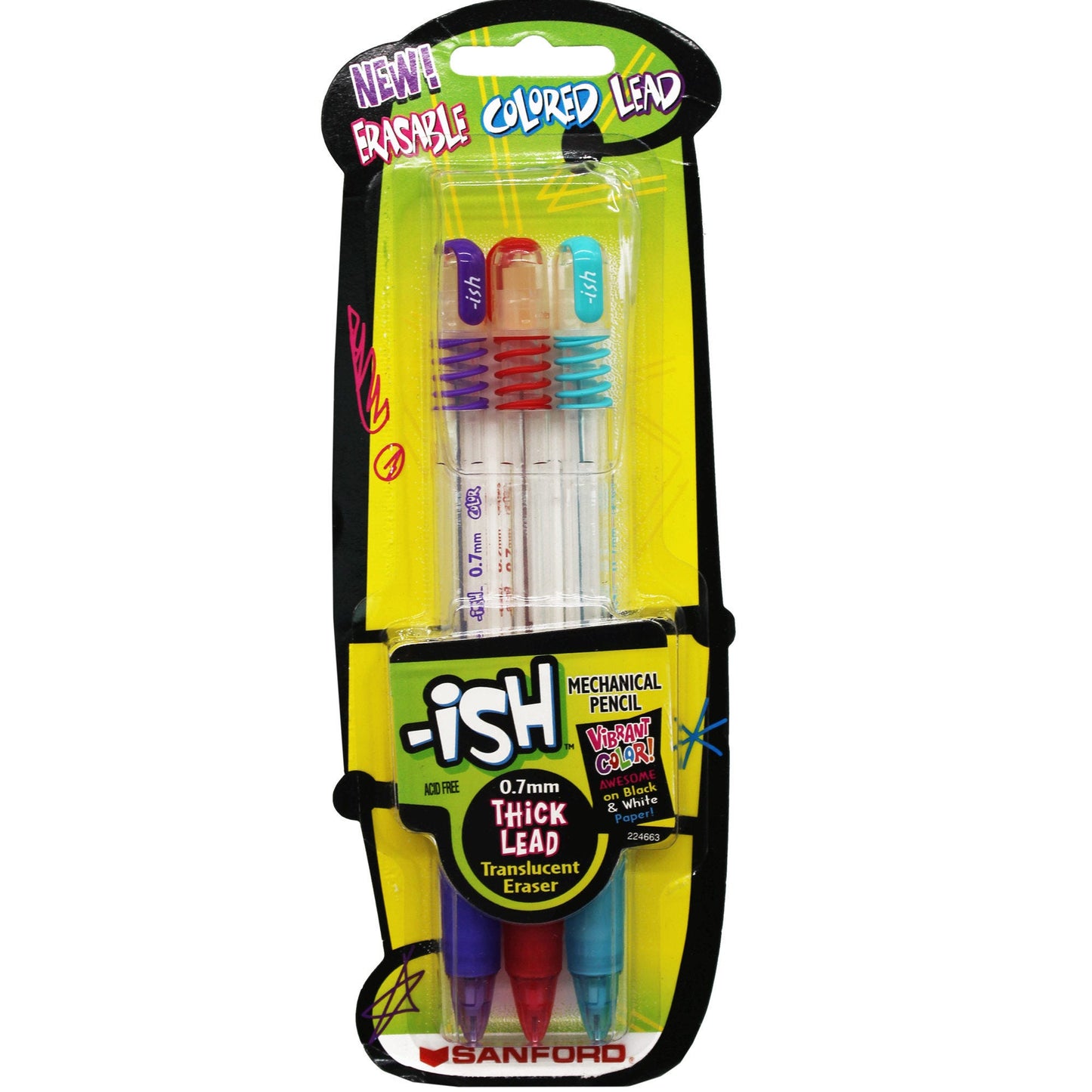 3 Pack Colored Mechanical Pencils 0.7mm