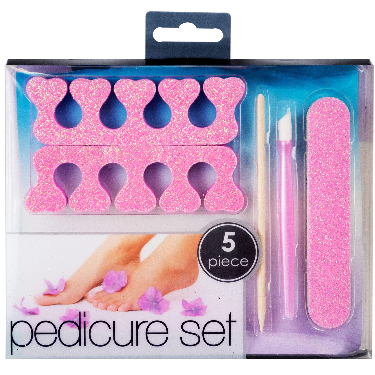 5 Piece Glitter-on Pedicure Set