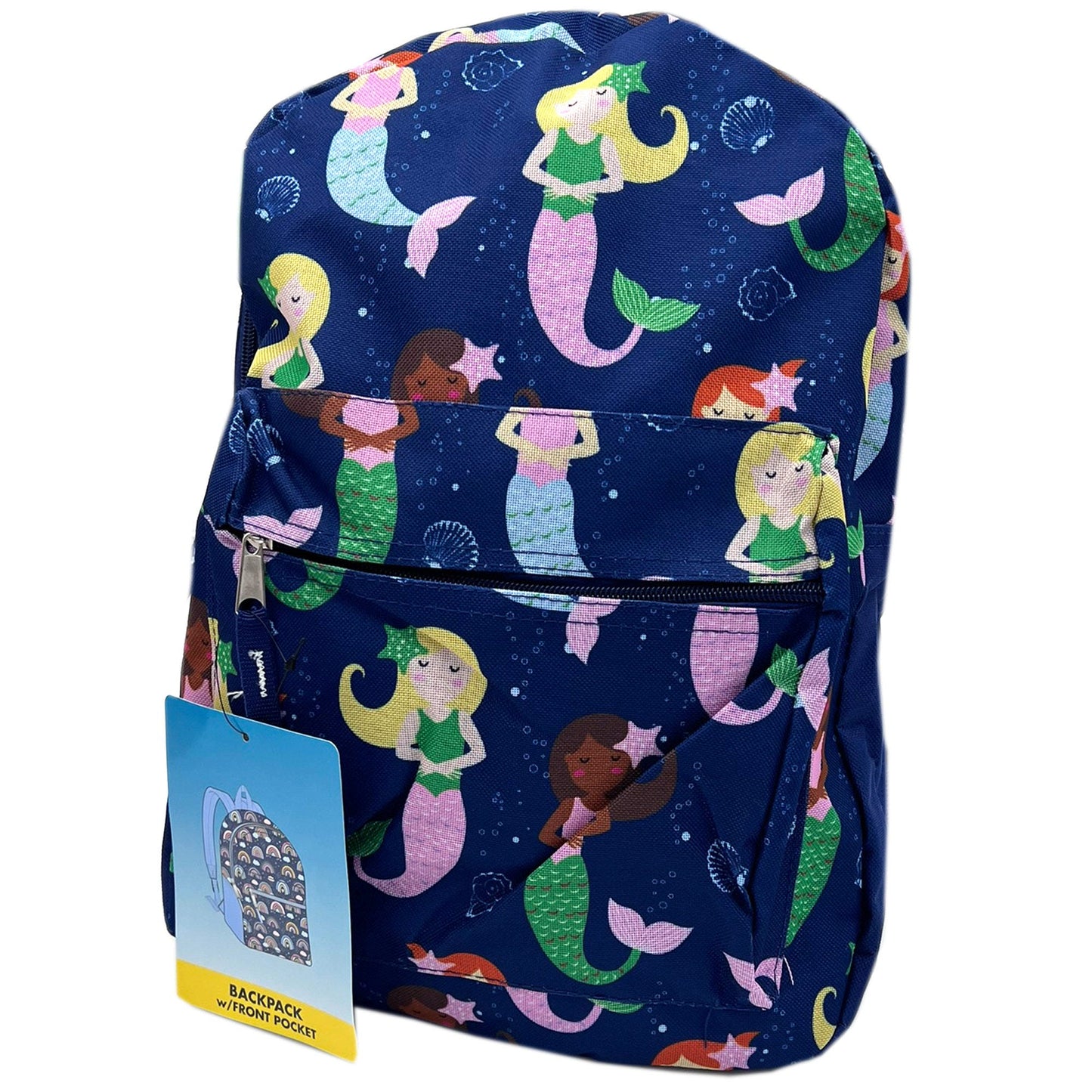 15" Girls Themed Printed Style Backpack with Zipper Pockets