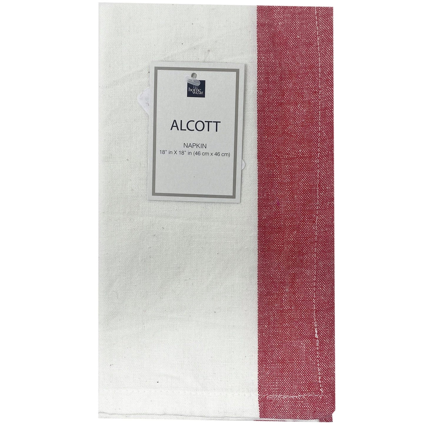 Homewear 18" x 18" White and Red Single Napkin