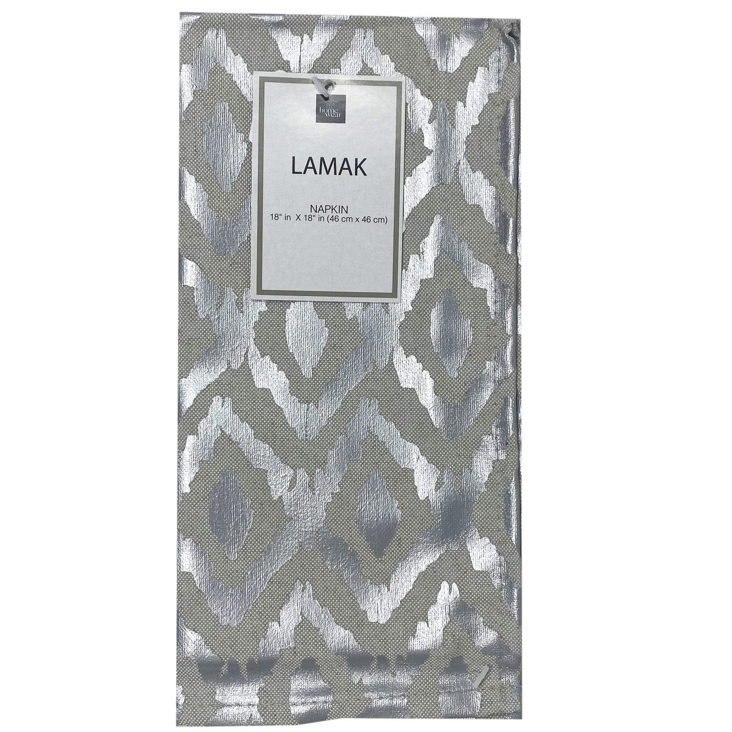 Homewear 18" x 18" Linen and Silver Metallic Single Napkin