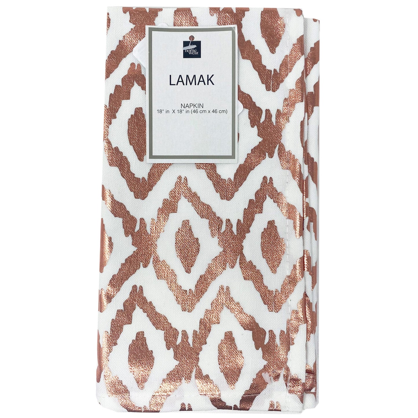 Homewear 18" x 18" White and Rose Gold Metallic Single Napkin