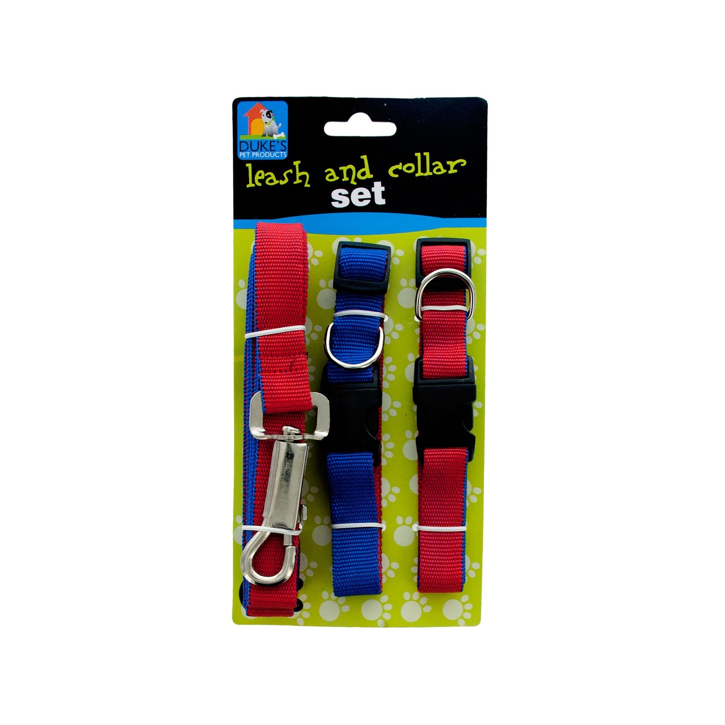 Dual-Colored Nylon Leash & Collars Set
