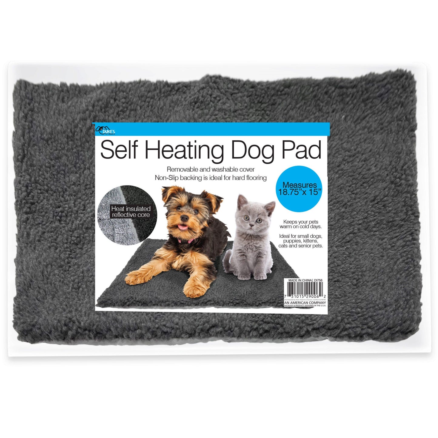 18.75" x 15" Soft Pet Self-Heating Pad Bed