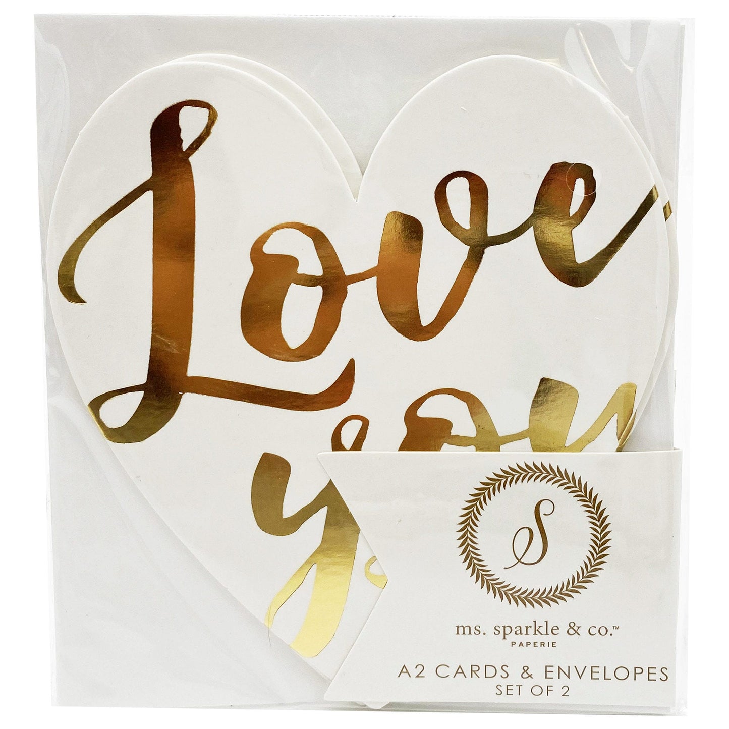 Love You Heart Shaped Notecards Set of 2