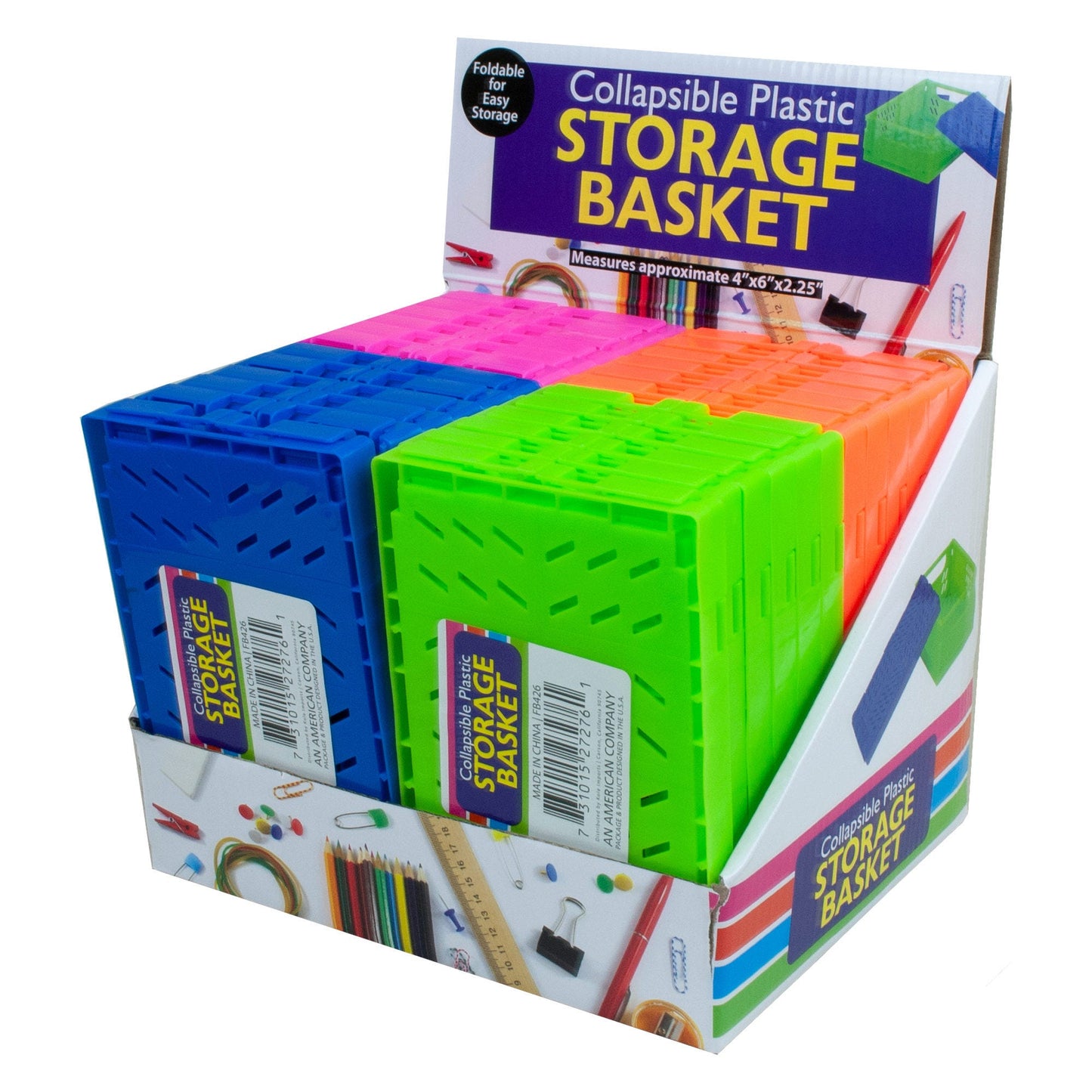 Collapsible Plastic Storage Basket