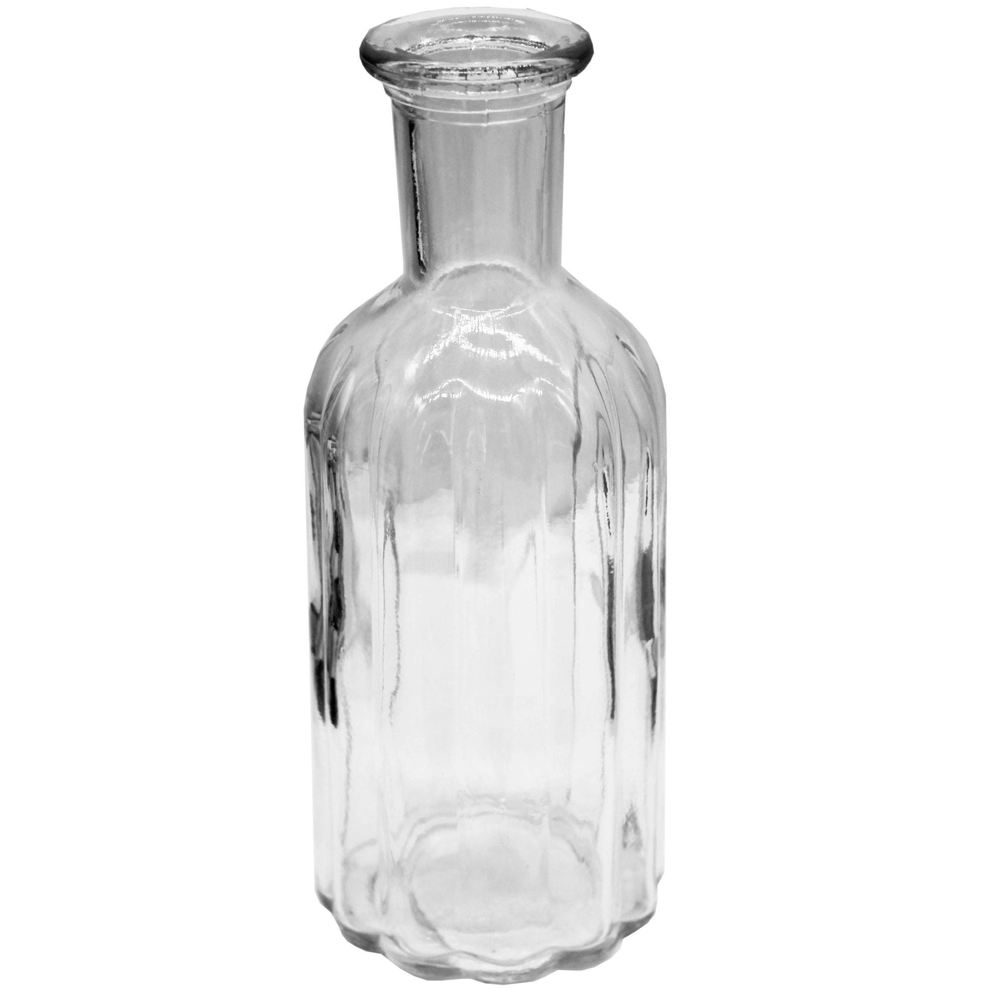 7.5" Striped Glass Vase with Bottle Neck