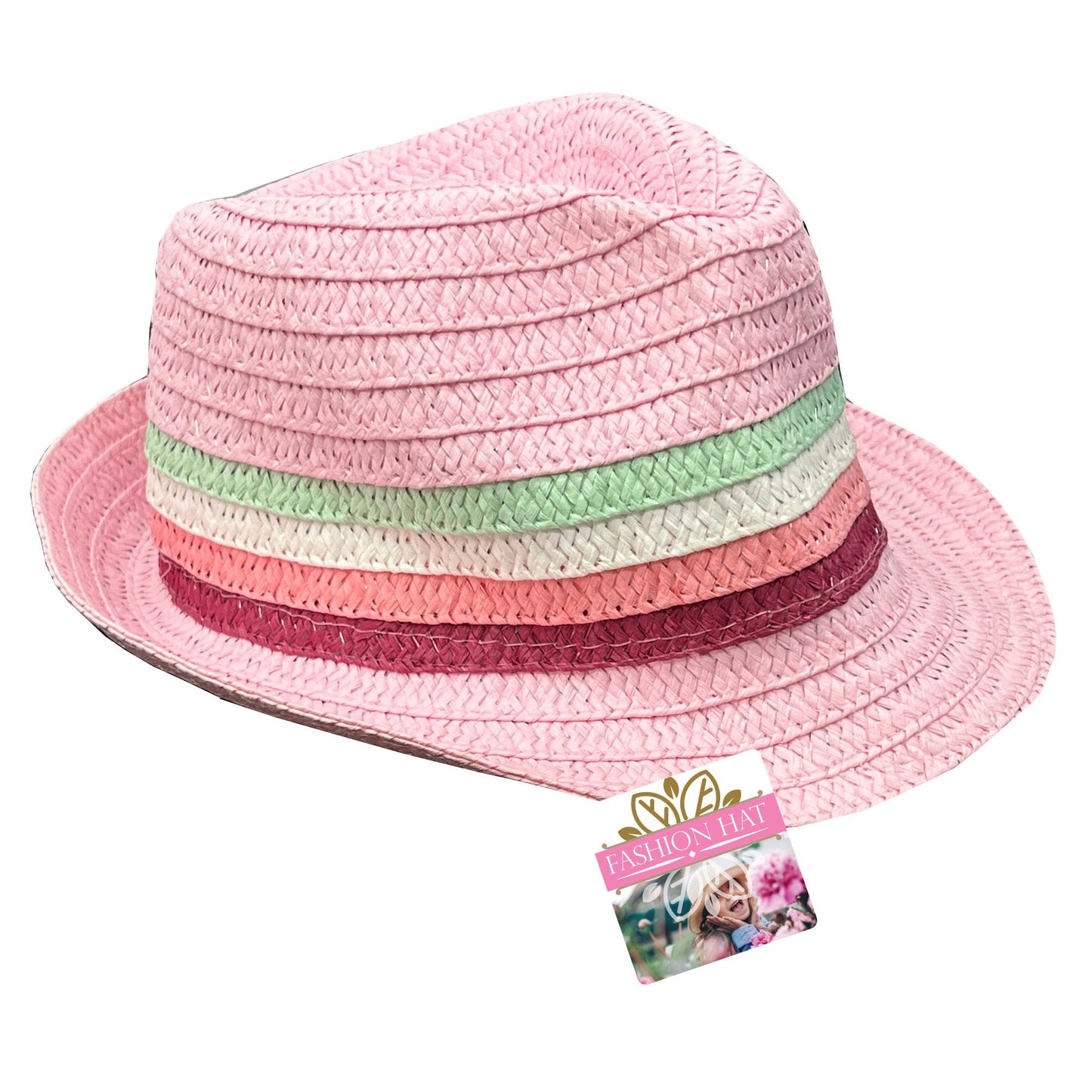 Kids Woven Fedora Straw Hat