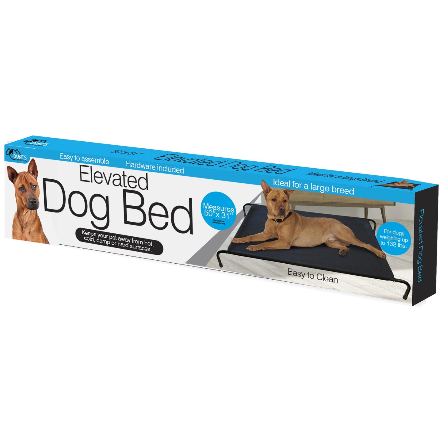 50"x31" Water Resistant Elevated Dog Bed