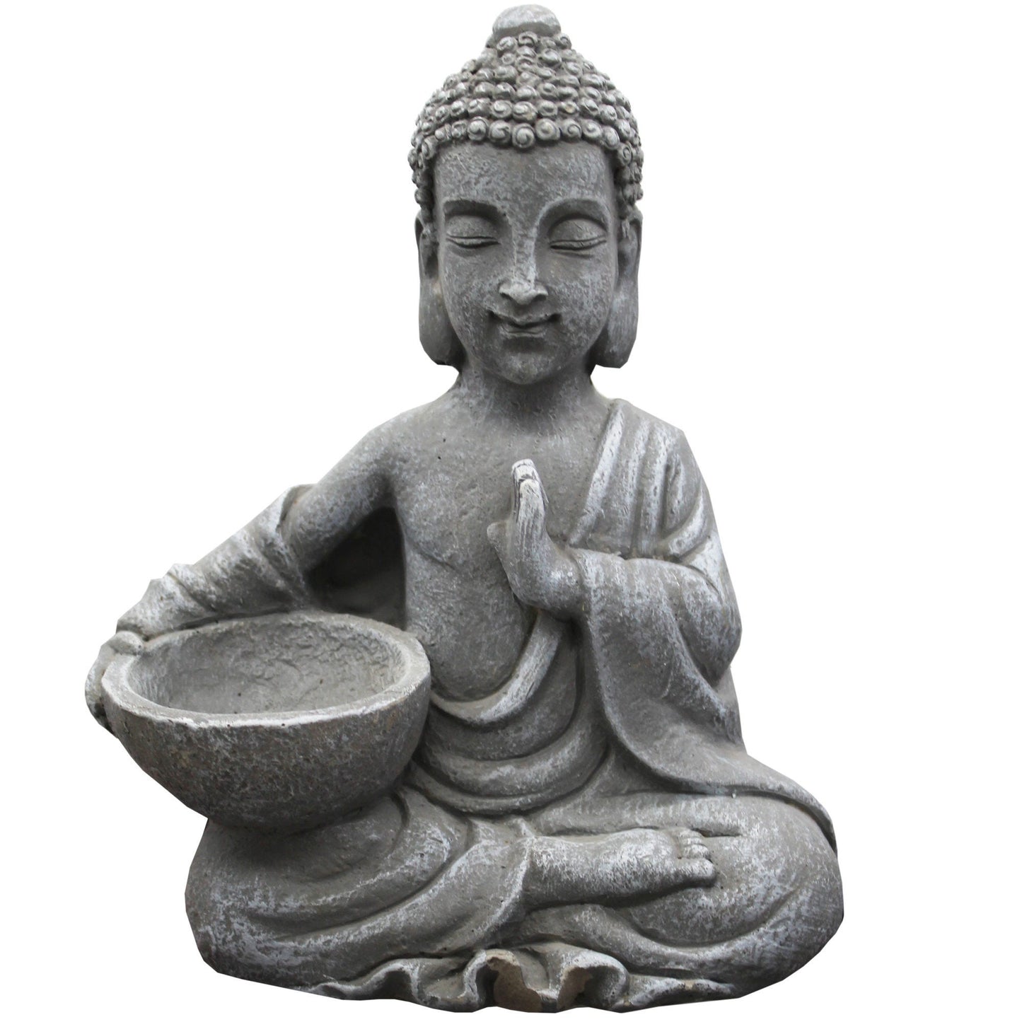 7.5" Sitting Buddha with Bowl Decorative Statue