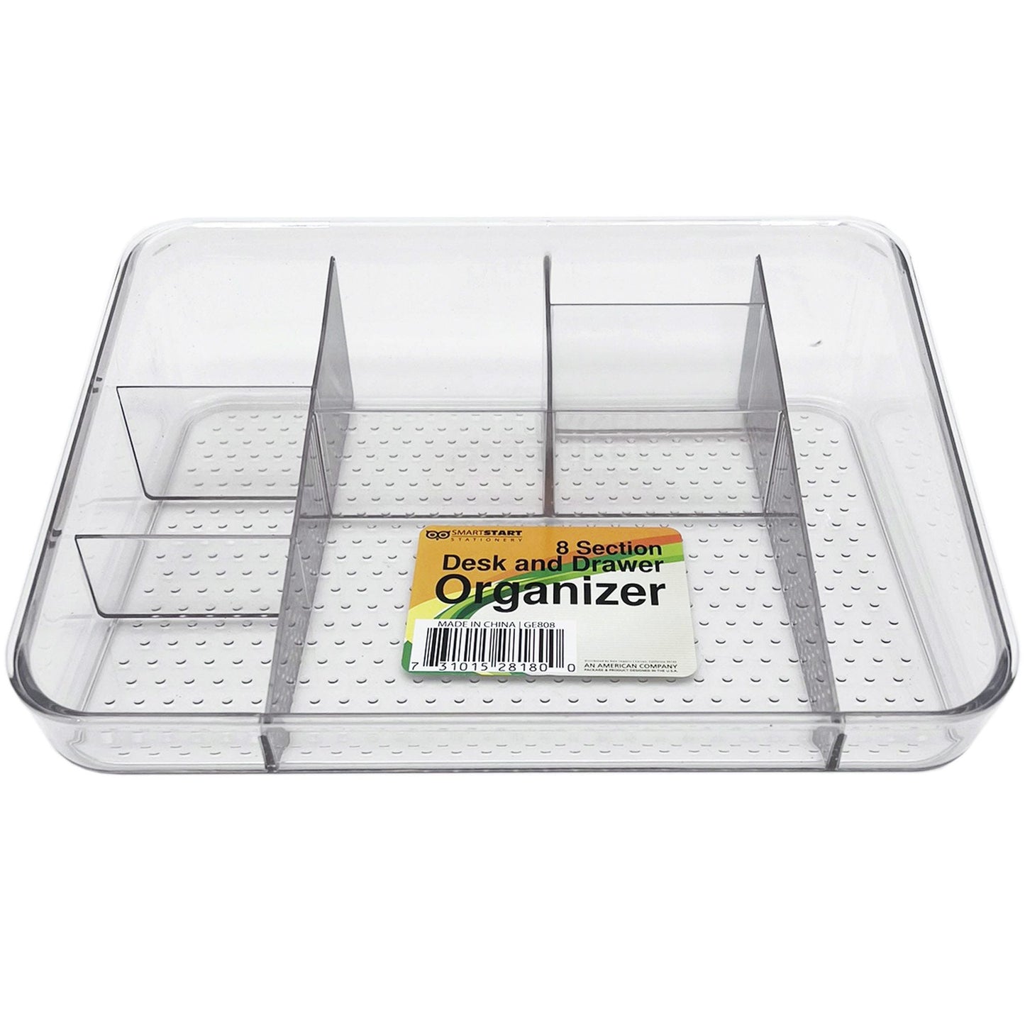 10" x 7.75" 8-Section Clear Desk and Drawer Organizer