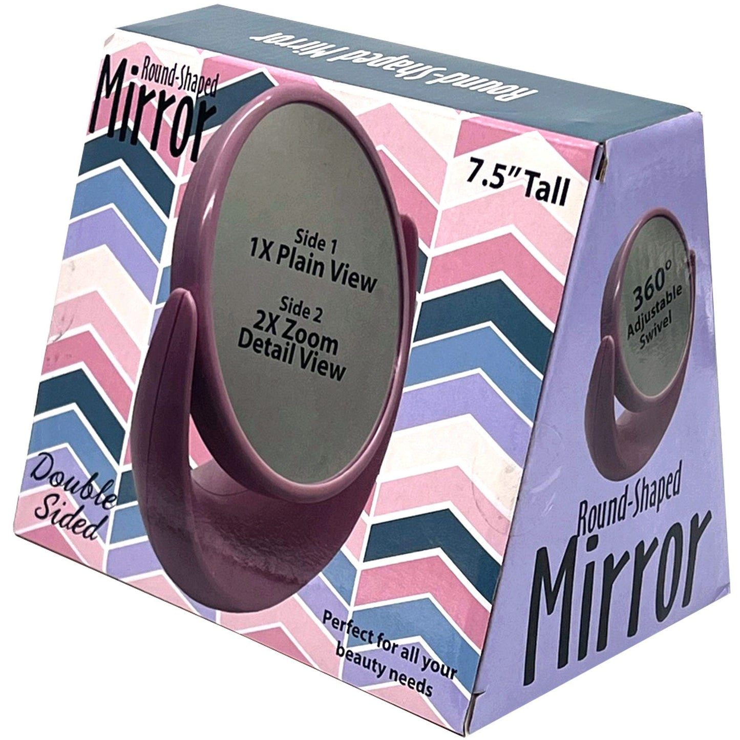 Dual Sided Round Stand Up Vanity Magnified Mirror