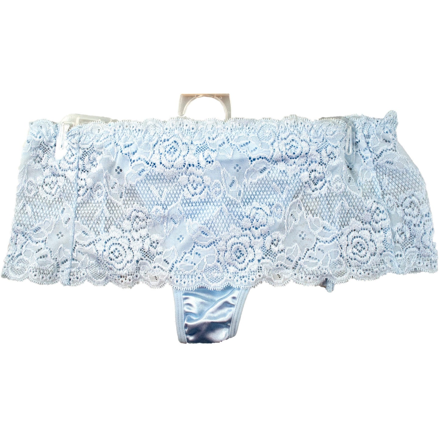 Light Blue Stretch Lace Underwear Thong Size 9