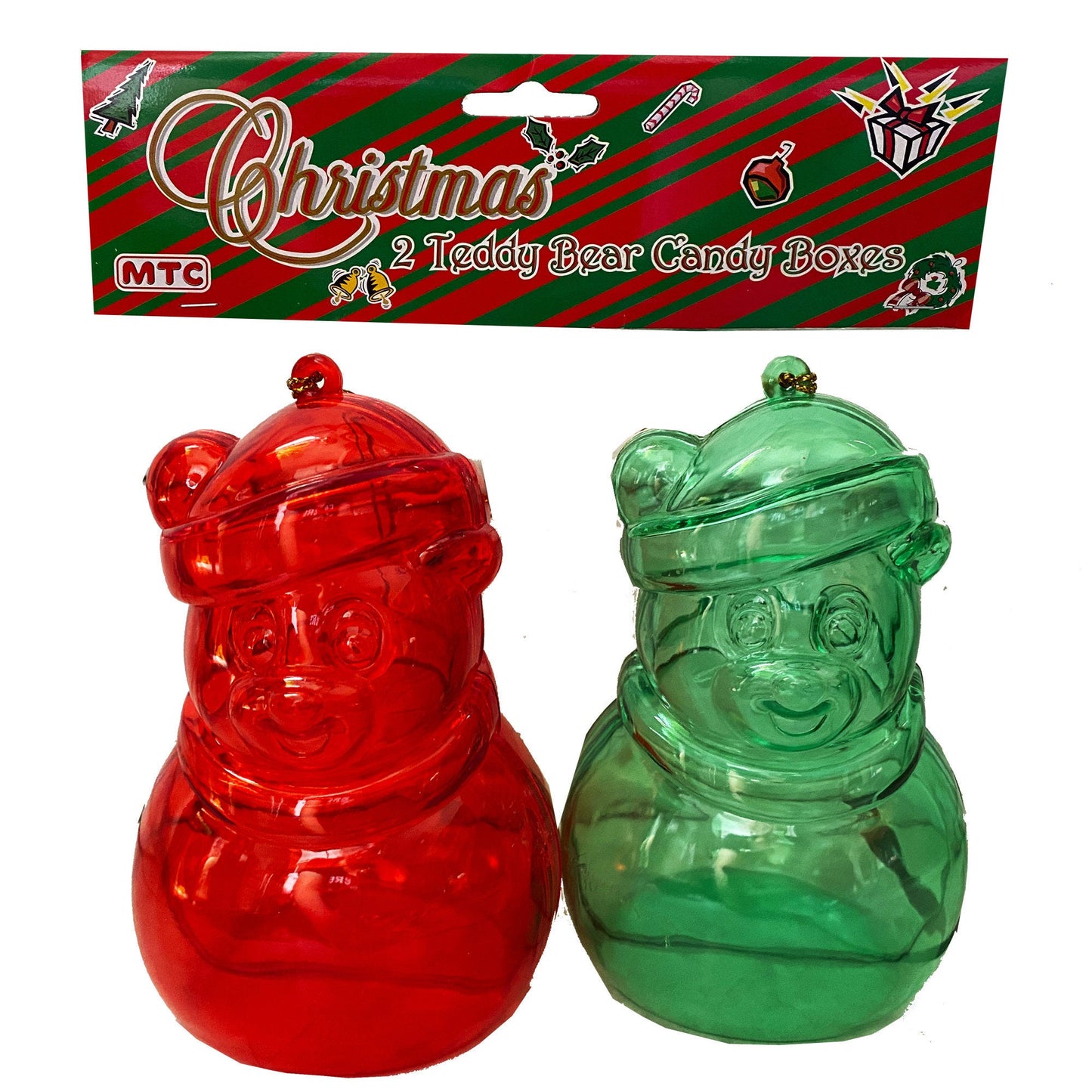 Red & Green Teddy Bear 2 Pack Candy Boxes