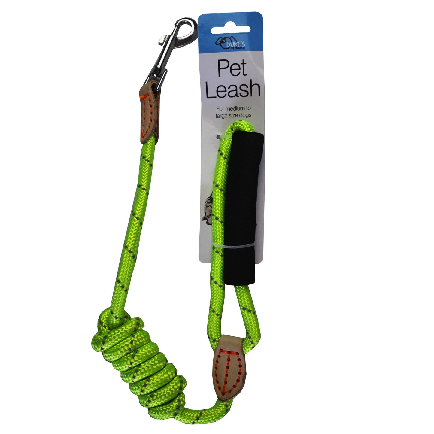 46" Nylon Dog Walking Leash with Leather Accents