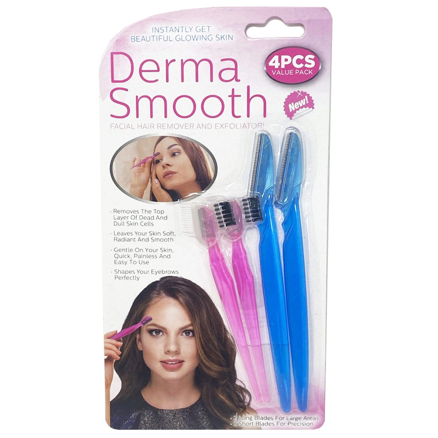 Derma Smooth 4 Piece Facial Hair Remover and Exfoliator