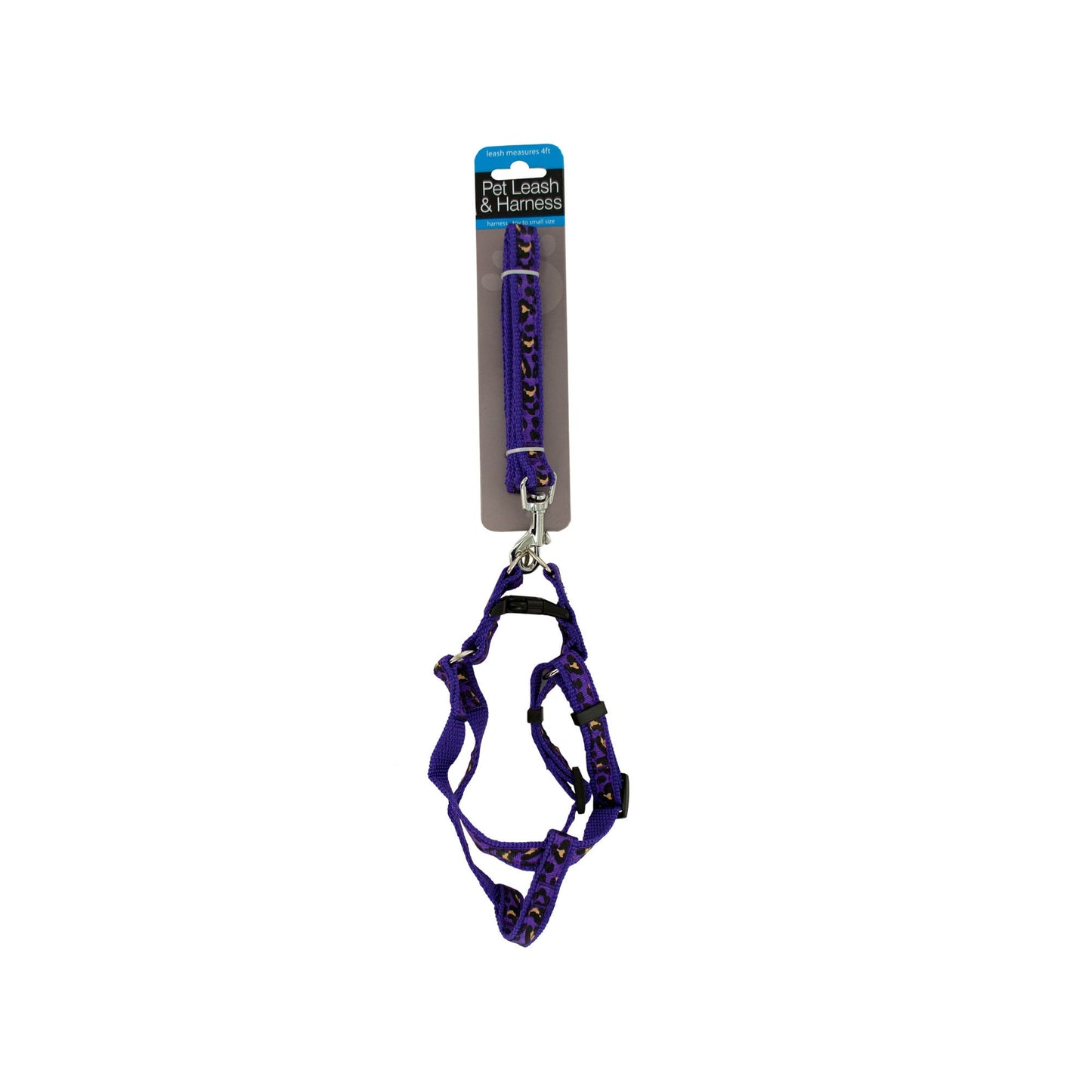 Cheetah Print Dog Leash & Adjustable Harness