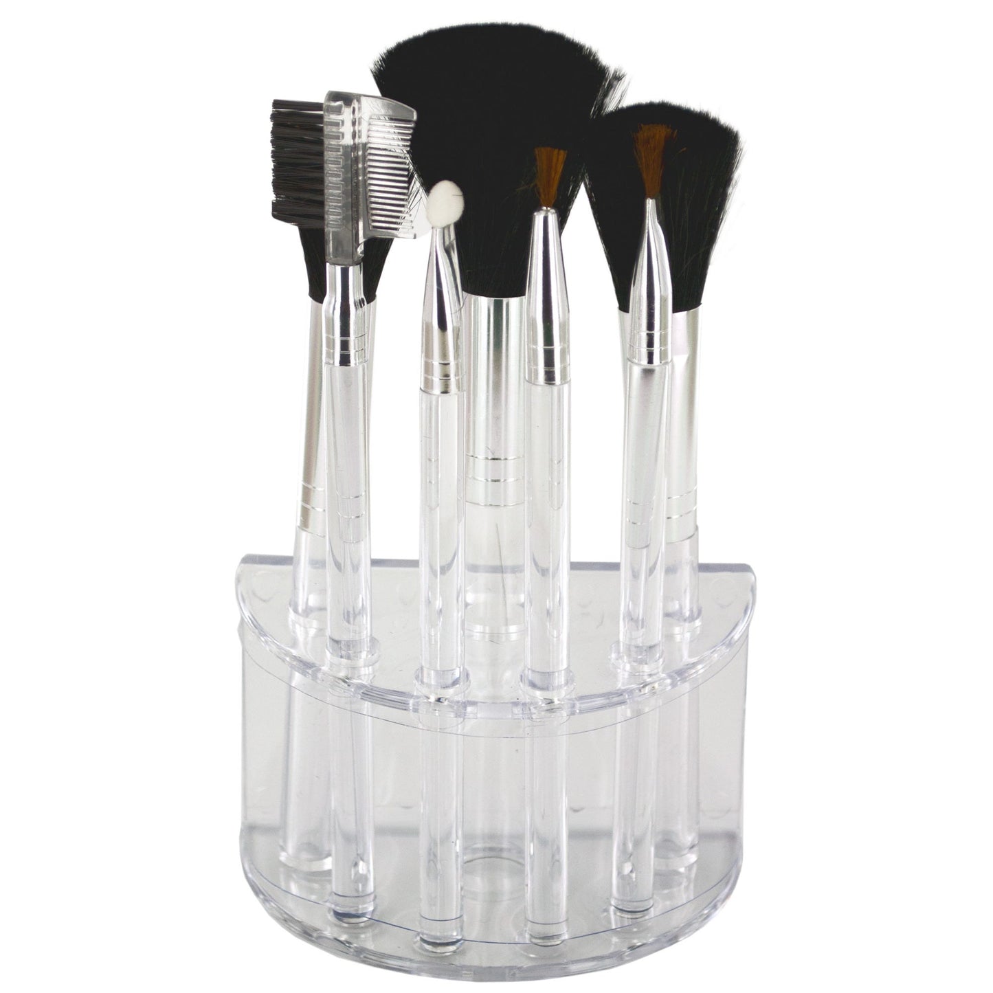Clear Cosmetic Brush Set in Organizer