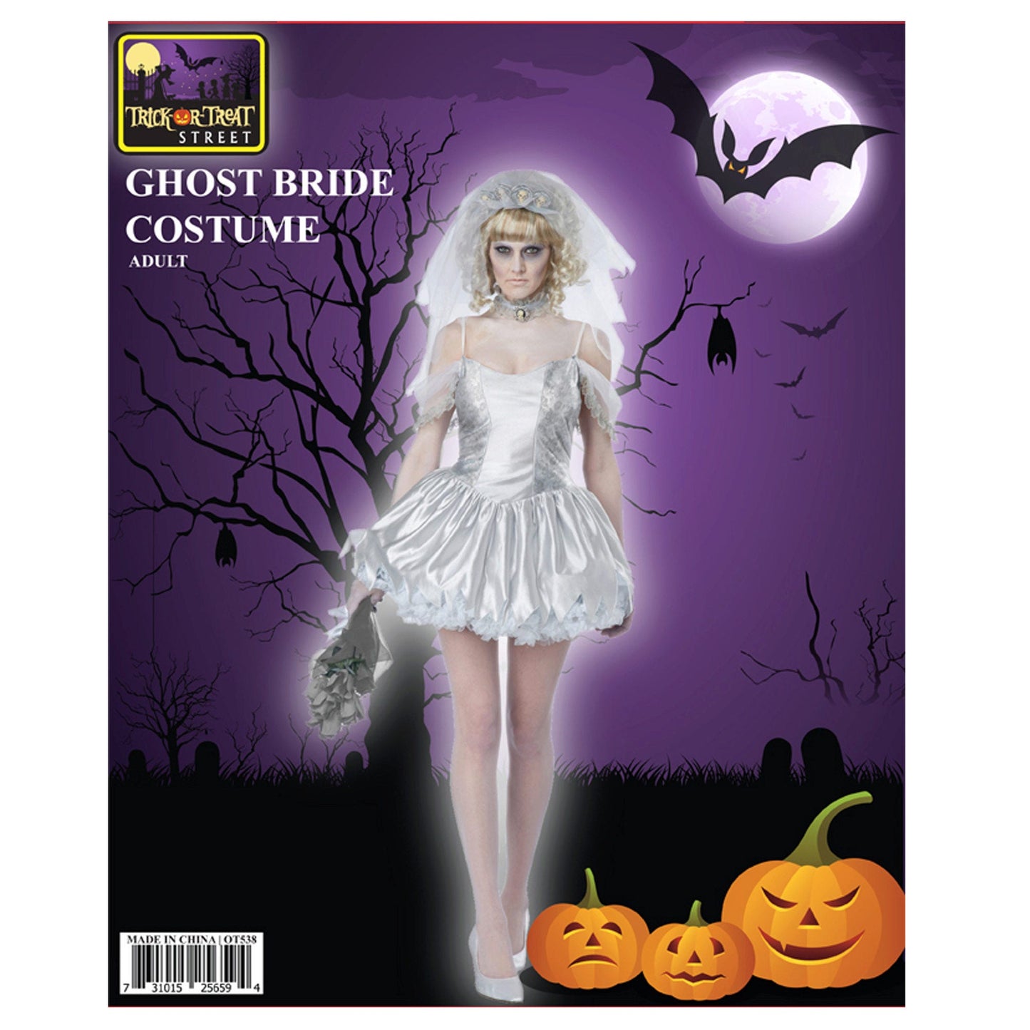 Ghost Bride Dress + Headband Costume