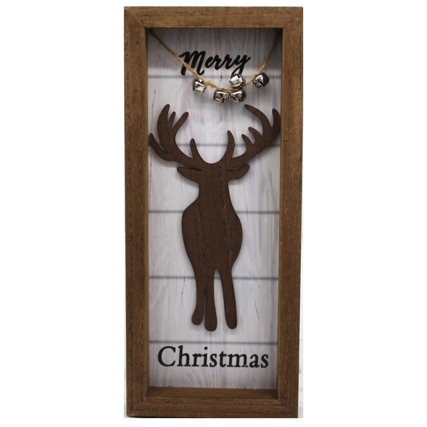Merry Christmas Reindeer and Bells Tabletop Decor