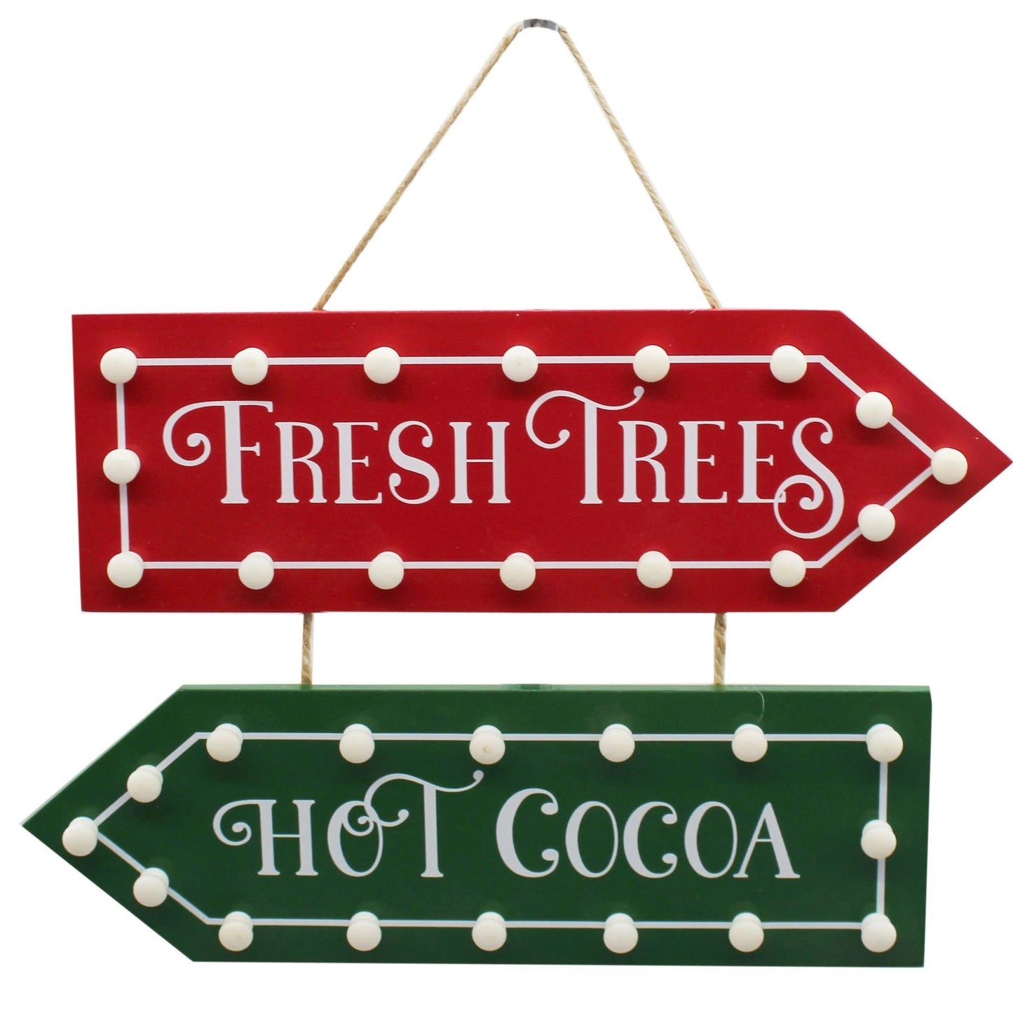 Fresh Trees, Hot Cocoa Directional Hanging Wall Decor