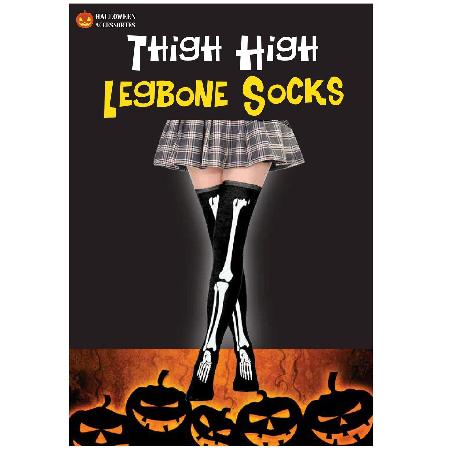 Thigh High Socks Bones Only