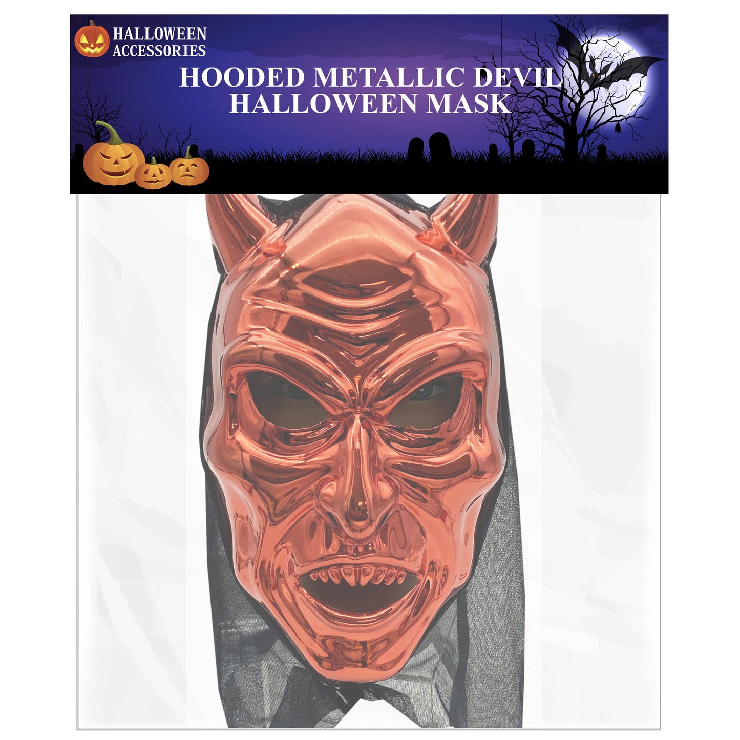 Shiny Halloween Devil Mask with Hood