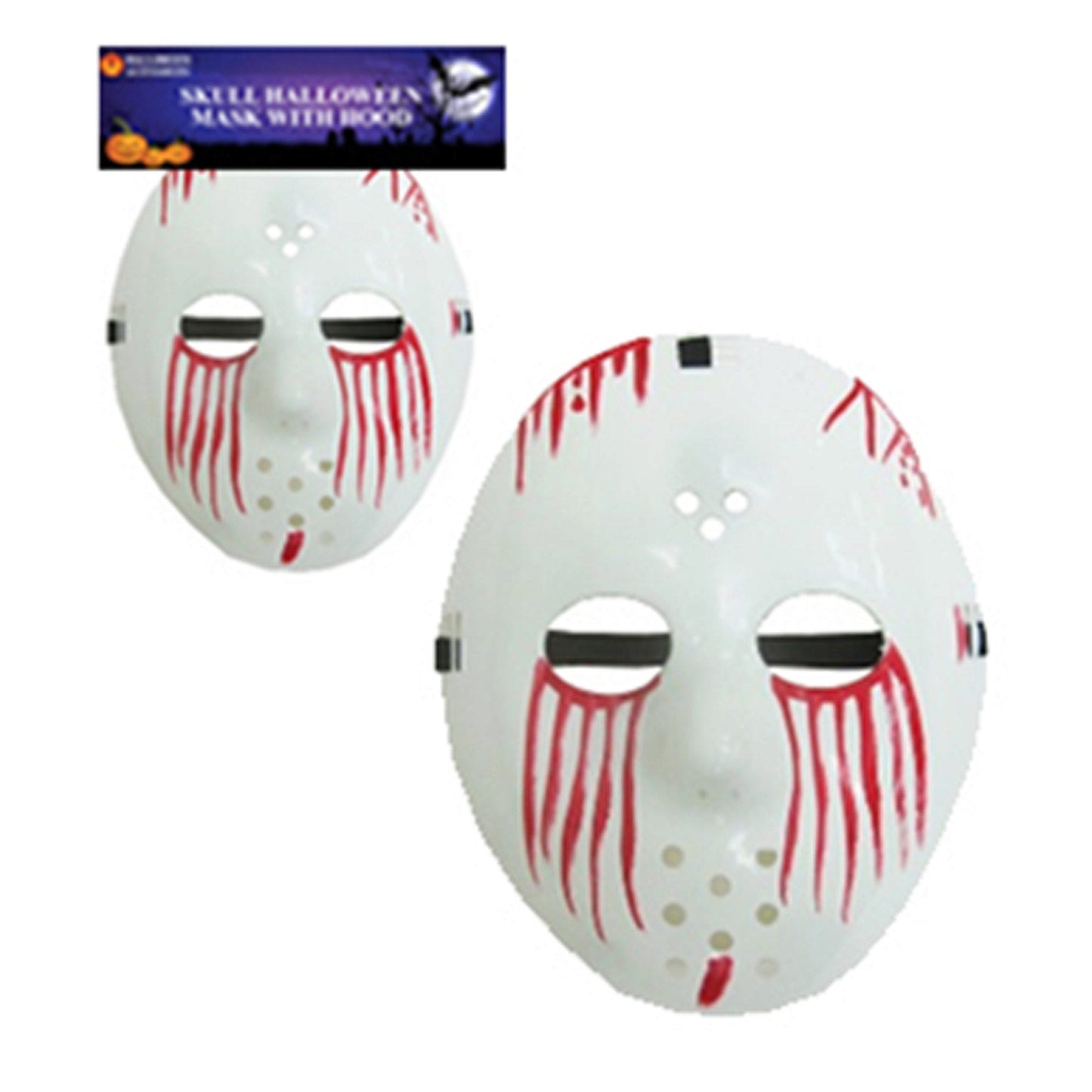 8.75 x 9.375" Horror Hockey Mask with Painted Blood