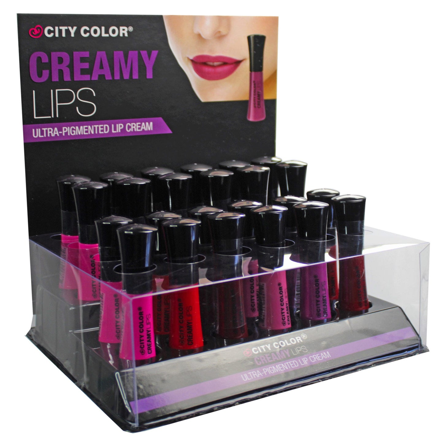 City Colors Creamy Lips Liquid Lipstick in Countertop Display