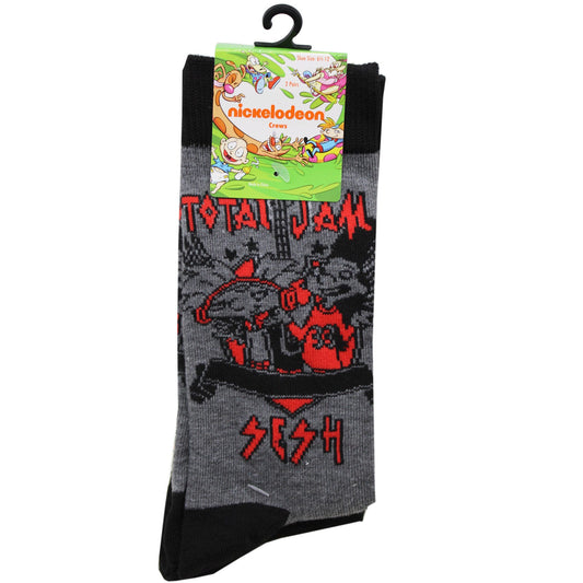 2 Pack Hey Arnold Crew Socks Size 10-13