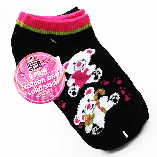 Faded Glory 2 Pack Children's Fashion & Solid Socks Size 10.5 - 4