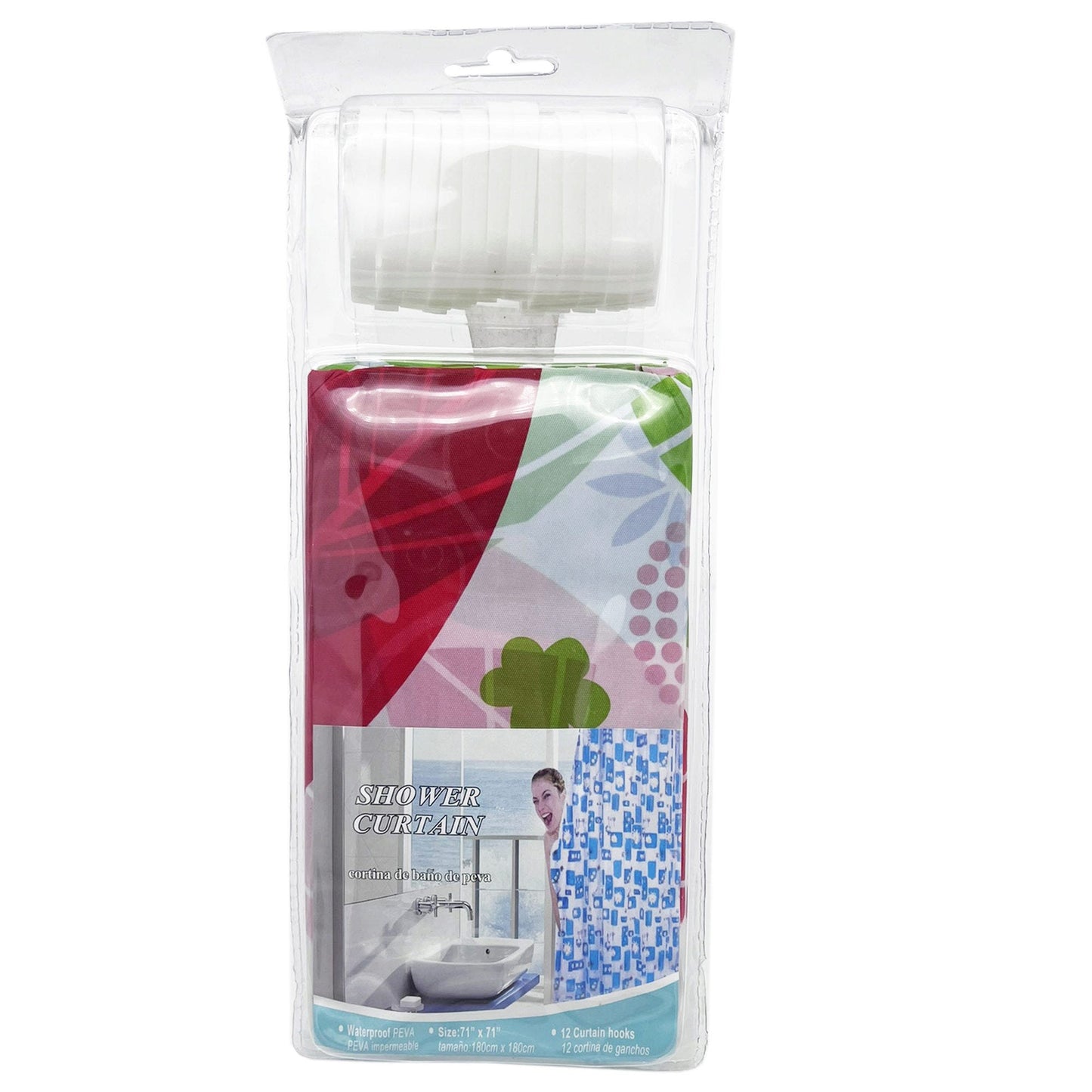 71" X 71" Shower Curtain with Hooks in Assorted Designs