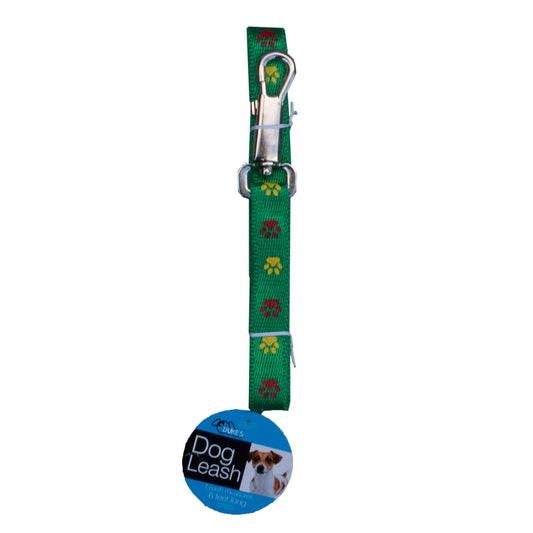 Woven Dog Leash with Paw Print Design