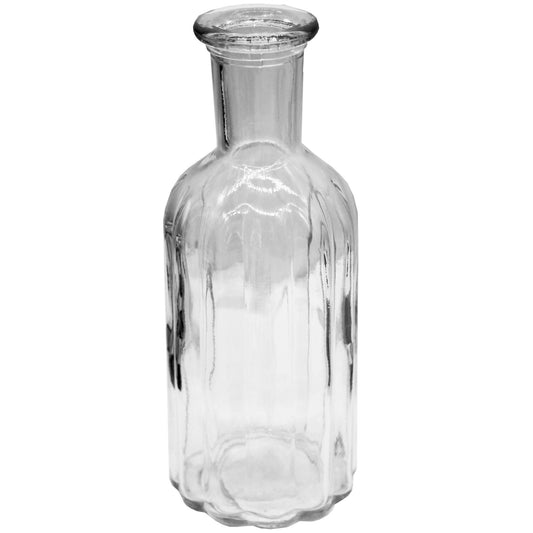7.5" Striped Glass Vase with Bottle Neck