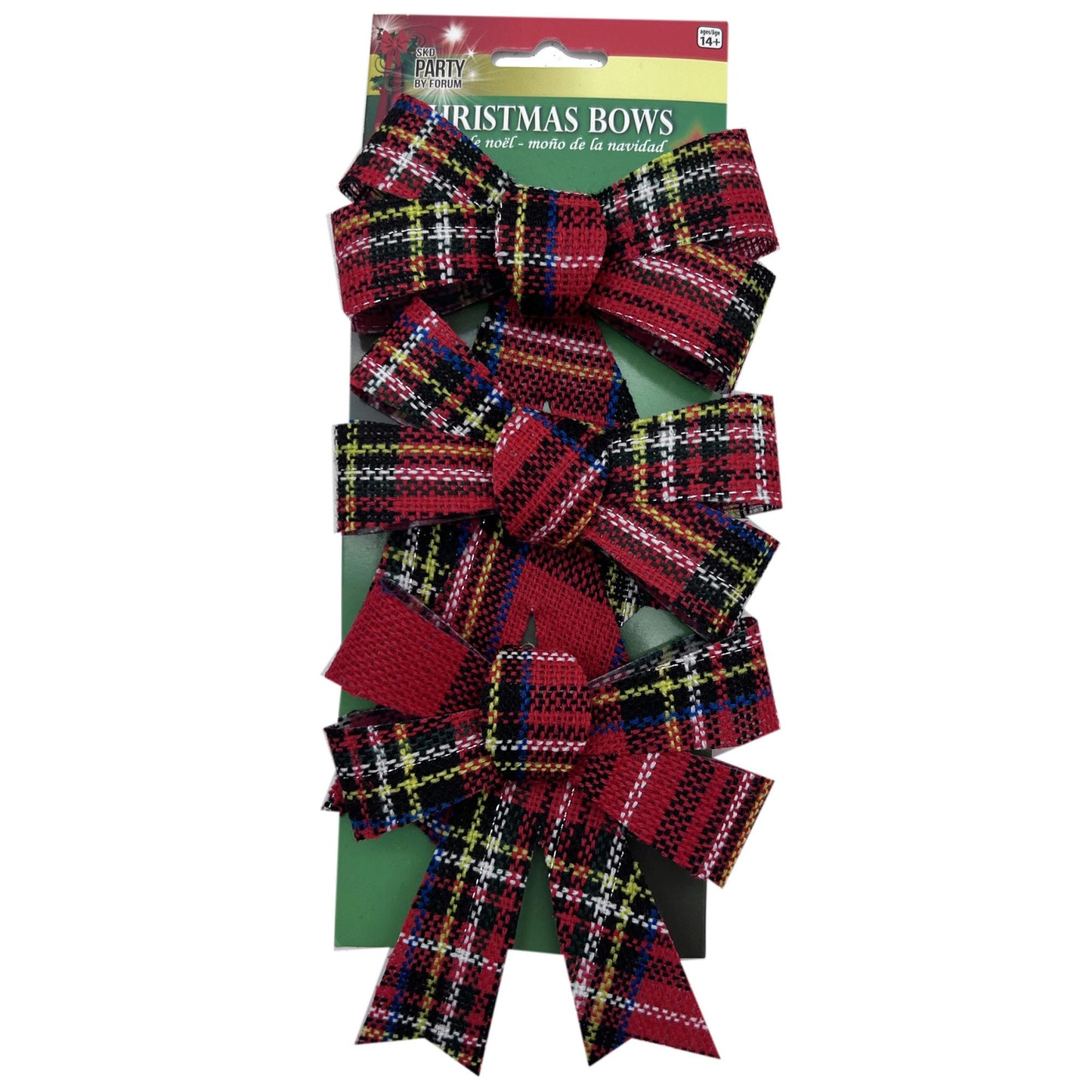 3 Pack Small Multi Color Plaid Bows