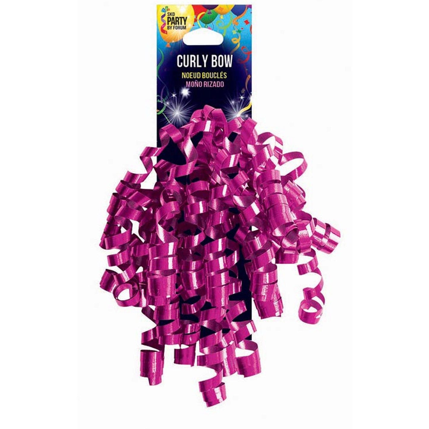 Hot Pink Curly Adhesive Gift Bow