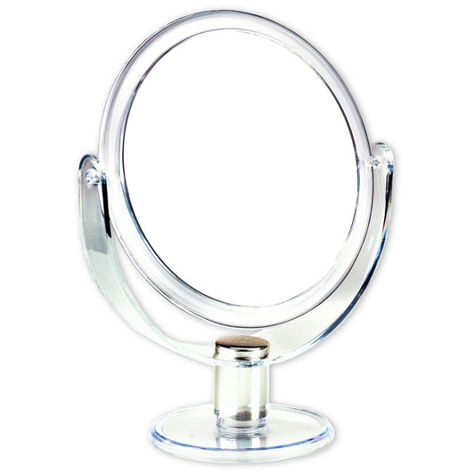 Dual Sided Round Stand Up Vanity Mirror