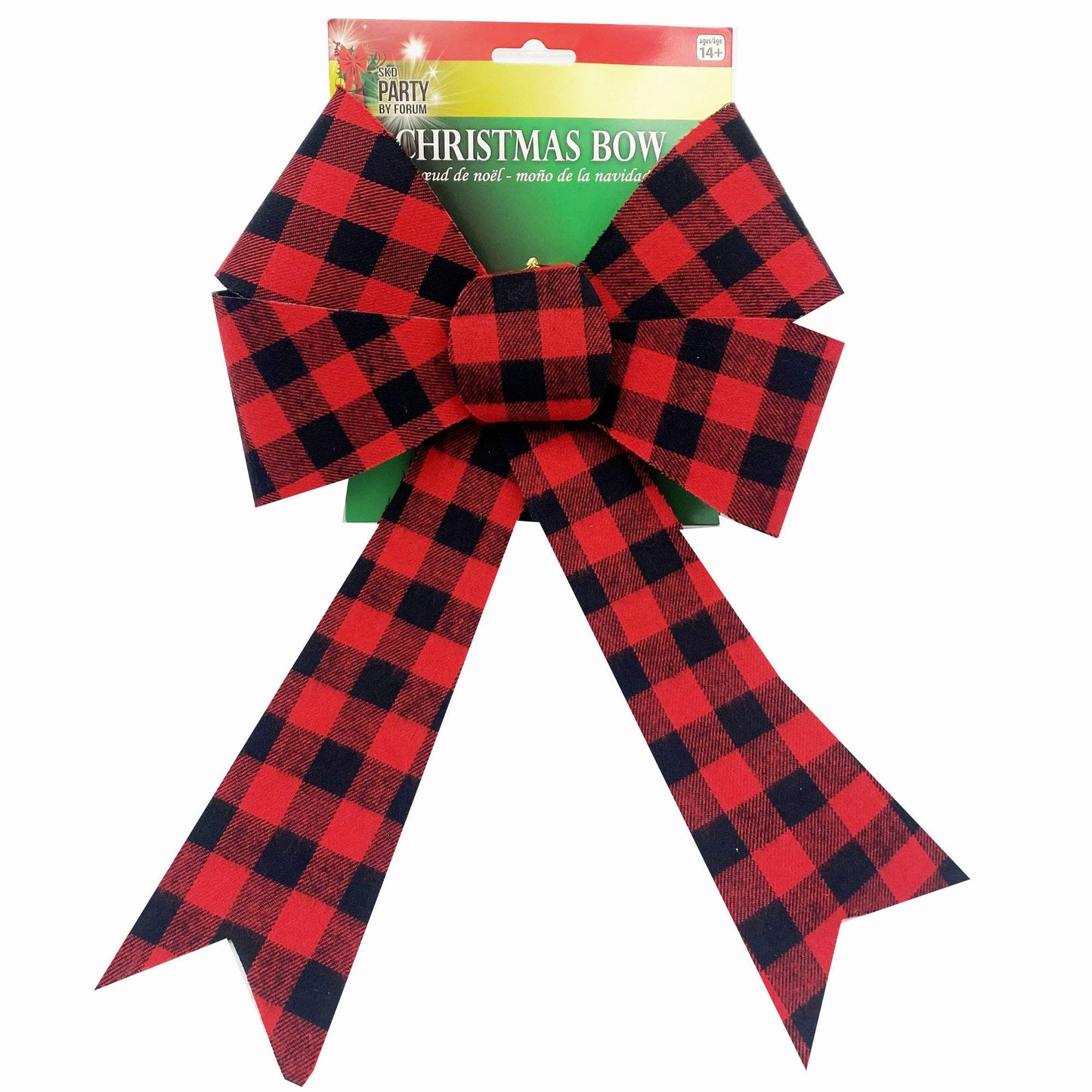 13" Buffalo Plaid Red Bows